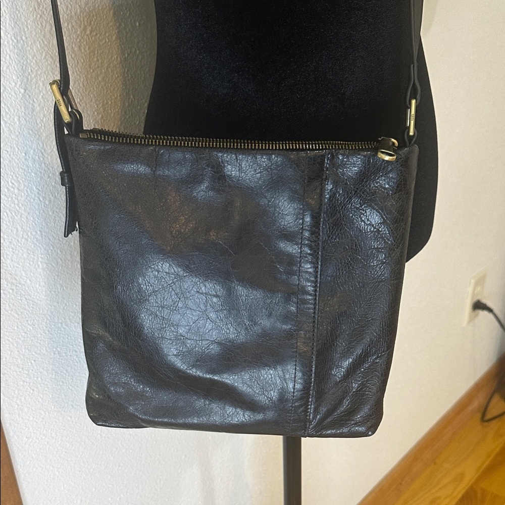 Hobo Black Leather Crossbody Bag